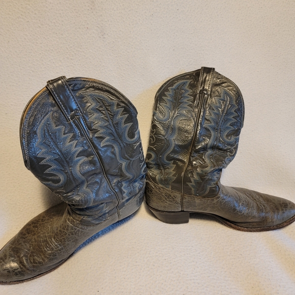 Justin Boots Charcoal Cowboy Boots - Picture 2 of 7